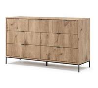 Vicco commode avec tiroirs Eliza, 140 x 81 cm avec 7 tiroirs, Chêne Viking