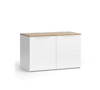 Vicco Sideboard Wido, Blanc/Sonoma, 80x50cm avec 2 Portes, Convient pour Le Rangement des vêtements et des Articles ménagers