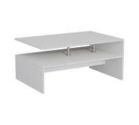 Vicco Table Basse Amato, Blanc, 90x52.6cm | avec espace de rangement sous le plateau pour le stockage
