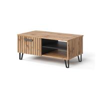 Vicco Table Basse Amber, Chêne Wotan, 90x50cm | avec compartiment de rangement pour espace de stockage supplémentaire