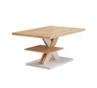 Vicco Table Basse Arivo, chêne/Blanc, 90x60cm avec Tablette
