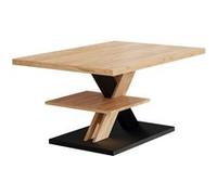Vicco Table Basse Arivo, Chêne/Noir, 90x60cm avec Tablette