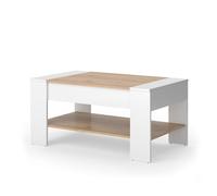 Vicco Table Basse August, Chêne Blanc/Force de l'or, 99.6x58.8cm