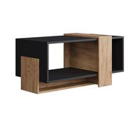 Vicco Table Basse Aven, Anthracite/chêne doré, 91.8x49cm, avec Surface de Rangement Ouverte pour Stocker des Objets du Quotidien
