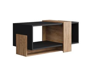 Vicco Table Basse Aven, Anthracite/chêne doré, 91.8x49cm | avec surface de rangement ouverte pour stocker des objets du quotidien
