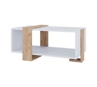 Vicco Table Basse Aven, Chêne Blanc/Force de l'or, 91.5x52cm | avec espace de rangement supplémentaire pour livres et magazines