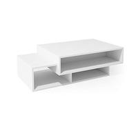 Vicco Table Basse Bari, Blanc, 105x60cm | pour le rangement et la présentation d’objets du quotidien