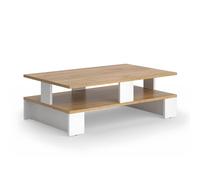 Vicco Table Basse Belina, Chêne doré/Blanc, 80x50cm