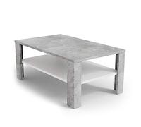 Table basse - Vicco - béton blanc - rectangulaire - 100 cm - classique - intemporel