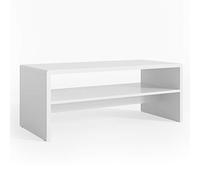 Vicco Table Basse, Blanc, 99.6x39.8cm | pour le rangement des magazines et des télécommandes