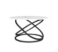 Vicco Table Basse Calgary, Blanc/Noir, 79.5 x 62 cm avec Grande Surface de Travail