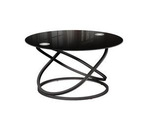 Vicco Table Basse Calgary, Noir Haute Brillance, 79.5x46.5cm