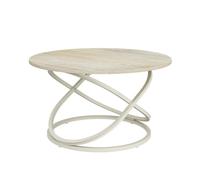 Vicco Table Basse Calgary, travertin/Cachemire, 79.5 x 79.5 cm