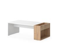 Vicco Table Basse Chris, Chêne Blanc/Force de l'or, 95x49.4cm, avec Surface de Rangement Ouverte pour Espace de Stockage supplémentaire