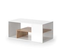Vicco Table Basse Edgar, Chêne Blanc/Force de l'or, 110x59cm