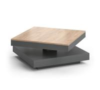 Vicco Table Basse Elias, Anthracite, 70x70cm, pour Servir de Surface de Rangement et de séparation Flexible des espaces