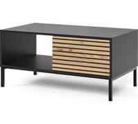 Vicco Table basse Eliza, 90x50cm avec un tiroir, noir/chêne
