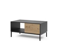 Vicco Table Basse Eliza, Noir/chêne, 90x50cm avec Un tiroir