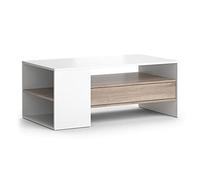 Vicco Table basse "Fabien", Blanc 110 x 60 cm | avec des espaces de rangement ouverts pour organiser les accessoires de maison
