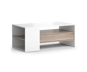 Vicco Table Basse Fabien, Blanc, 110x60cm, avec des espaces de Rangement Ouverts pour Organiser Les Accessoires de Maison