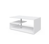 Vicco Table Basse Guillermo, Blanc, 91x52.6cm, pour Le Rangement des Magazines et des télécommandes