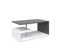 Vicco Table Basse Guillermo, Blanc/Anthracite, 91x52.6cm, pour Le Rangement des Magazines et des télécommandes