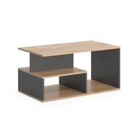 Vicco Table Basse Hasso, Chêne doré/Anthracite, 90x49.4cm | avec étagère pour le rangement des magazines et des télécommandes