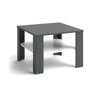 Vicco Table Basse Homer, Blanc/Anthracite, 60x60cm