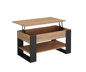 Vicco Table Basse Lifto, Chêne/Anthracite, 92x51cm avec Fonction de Levage, avec Plateau de Table réglable en Hauteur et piètement Stable