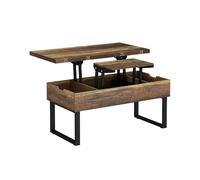 Vicco Table Basse Lifty, Chêne Rustique, 100x50cm | avec fonction ascenseur, extensible avec plateau réglable en hauteur et espace de rangement