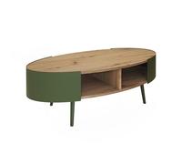 Vicco Table Basse Lofta, Vert, 120x60cm, avec Surface de Rangement pour Magazines et télécommandes