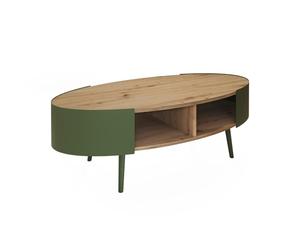 Vicco Table Basse Lofta, Vert, 120x60cm, avec Surface de Rangement pour Magazines et télécommandes