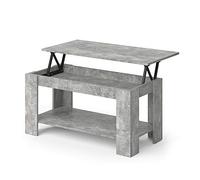 Vicco Table Basse Lorenz, Béton, 100x50cm avec Fonction d'élévation, avec mécanisme de Levage et Plateau de Table réglable en Hauteur