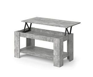 Vicco Table Basse Lorenz, Béton, 100x50cm avec Fonction d'élévation, avec mécanisme de Levage et Plateau de Table réglable en Hauteur
