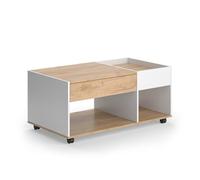 Vicco Table Basse Maik, Chêne doré/Blanc, 110x60cm avec tiroir