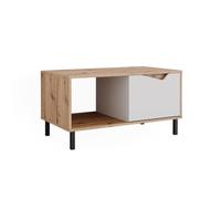 Vicco Table Basse Marelle, Blanc/Artisan, 90x50cm avec 1 Porte