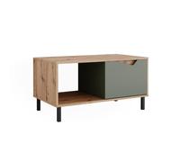 Vicco Table Basse Marelle, Vert/Artisan, 90x50cm avec 1 Porte
