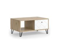 Vicco Table Basse Nizza, Chêne Artisan, 90.2x59.4cm avec Compartiment Ouvert et tiroir, pour Une Utilisation comme Surface de Rangement à côté du lit