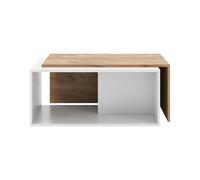 Vicco Table Basse Paul, Chêne Blanc/Force de l'or, 90x48cm | avec plateau pivotant et espace de rangement supplémentaire