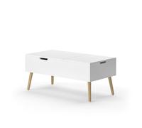 Vicco Table basse Riga Blanc 100 x 50 cm extensible