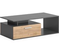 Vicco Table basse Roland, 118x59cm, Anthracite/chêne doré