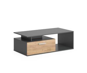 Vicco Table Basse Roland, Anthracite/chêne doré, 118x59cm | avec surface de rangement pour le stockage de magazines