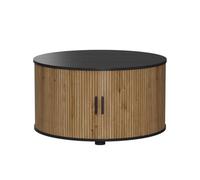 Vicco Table Basse Selva, Chêne/Noir 80 x 80 cm | avec porte coulissante, avec fonction de levage et plateau de table réglable en hauteur