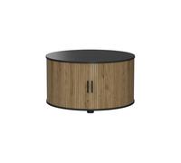 Vicco Table Basse Selva, Chêne/Noir, 80x80cm avec Porte coulissante
