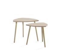 Vicco Table Basse Twino, Sonoma, 48x45cm | Lot de 2, combinable comme surface de rangement et table d’appoint