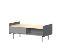 Vicco Table Basse Velina, Gris, 100x50cm | avec 2 tiroirs, convient pour le rangement des magazines et des télécommandes