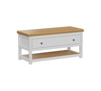 Vicco Table Basse Vikla, Blanc/chêne, 100x40cm avec Plateau de Table Rabattable, Hauteur réglable pour Une Utilisation comme Bureau ou Table à Manger