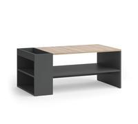 Vicco Table Basse Wido, Anthracite/Sonoma, 100x55cm avec des étagères, Convient pour Le Rangement des Magazines et des télécommandes