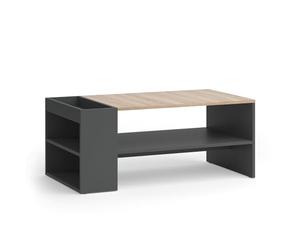 Vicco Table Basse Wido, Anthracite/Sonoma, 100x55cm | avec des étagères, convient pour le rangement des magazines et des télécommandes