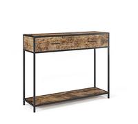 Vicco Table Console Fyrk, Bois Antique, 100x80cm avec tiroirs